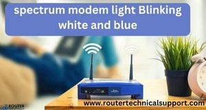 spectrum modem light Blinking white and blue