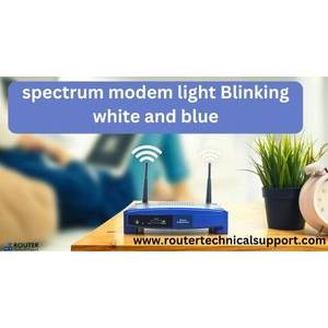 spectrum modem light Blinking white and blue
